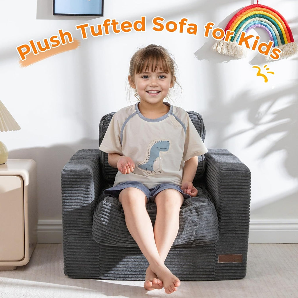 Dark Grey Cloud Shaped Kids Bean Bag Sofa