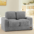 Grey Faux Fur Kids Bean Bag Sofa With Armrests