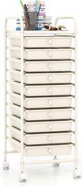 Ivory 10 Drawer Rolling Storage Cart