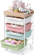Colorful 4 Drawer Kids Craft Storage Cart