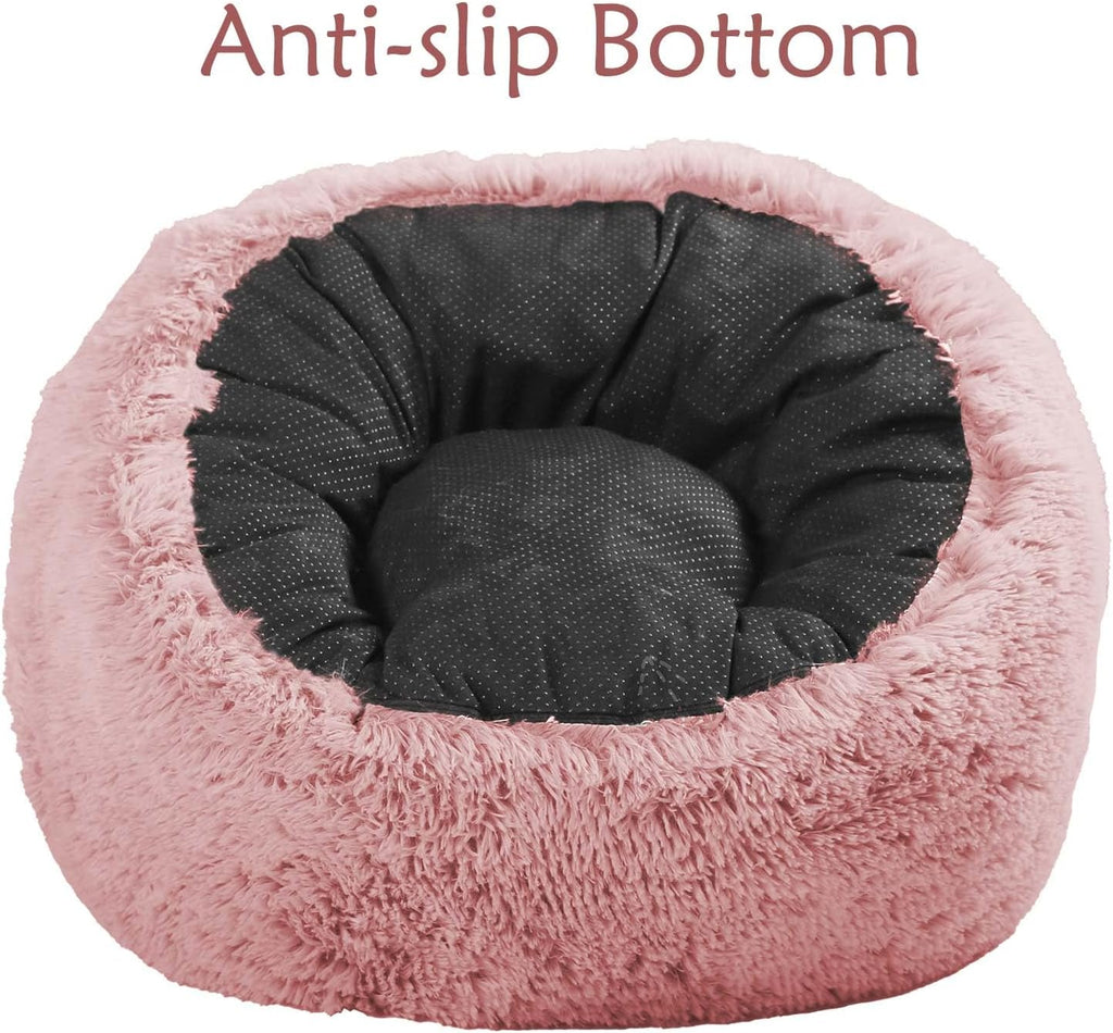 Pink Memory Foam Faux Fur Bean Bag Chair