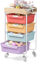 Jelly Color Kids Rolling Art Storage Cart