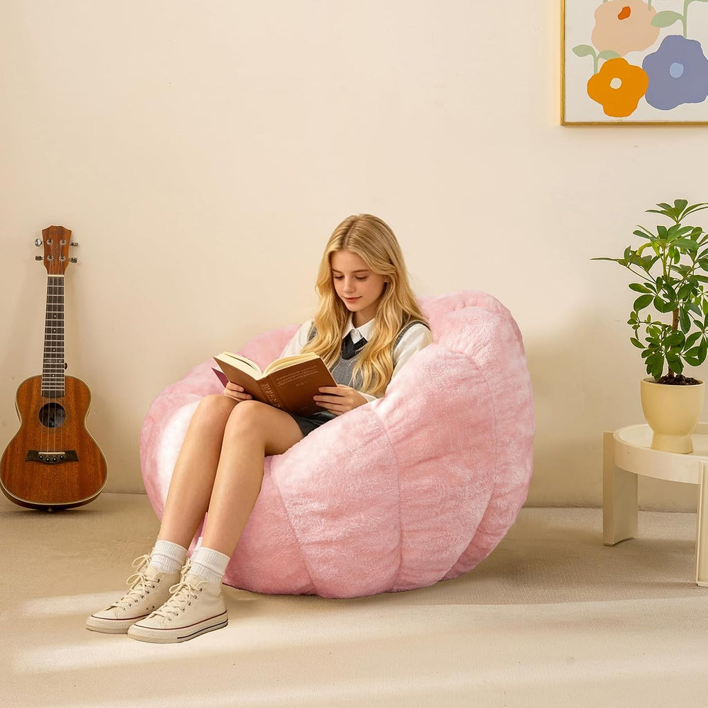 Pink Pumpkin Shaped Bean Bag Sofa Chair