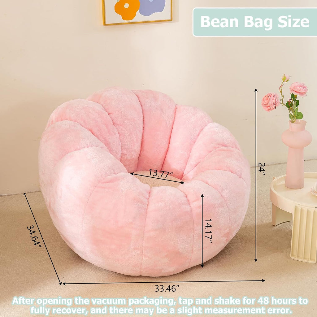 Pink Pumpkin Shaped Bean Bag Sofa Chair