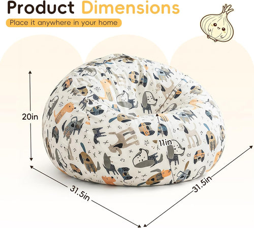 2.5FT Velvet Cartoon Foam Bean Bag Chair