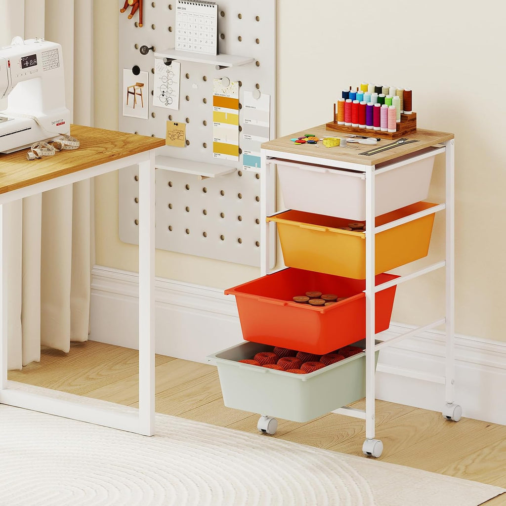 Macaron 4 Drawer Rolling Storage Cart