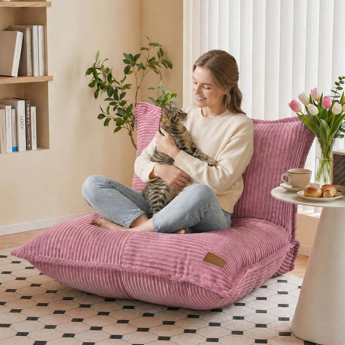 Corduroy Memory Foam Bean Bag Sofa