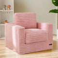 Pink Faux Fur Kids Bean Bag Sofa With Armrests