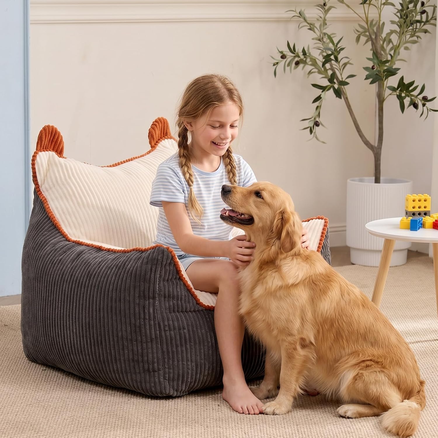 Plush Foam Filled Kids Bean Bag Chair