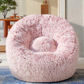 Pink Memory Foam Faux Fur Bean Bag Chair