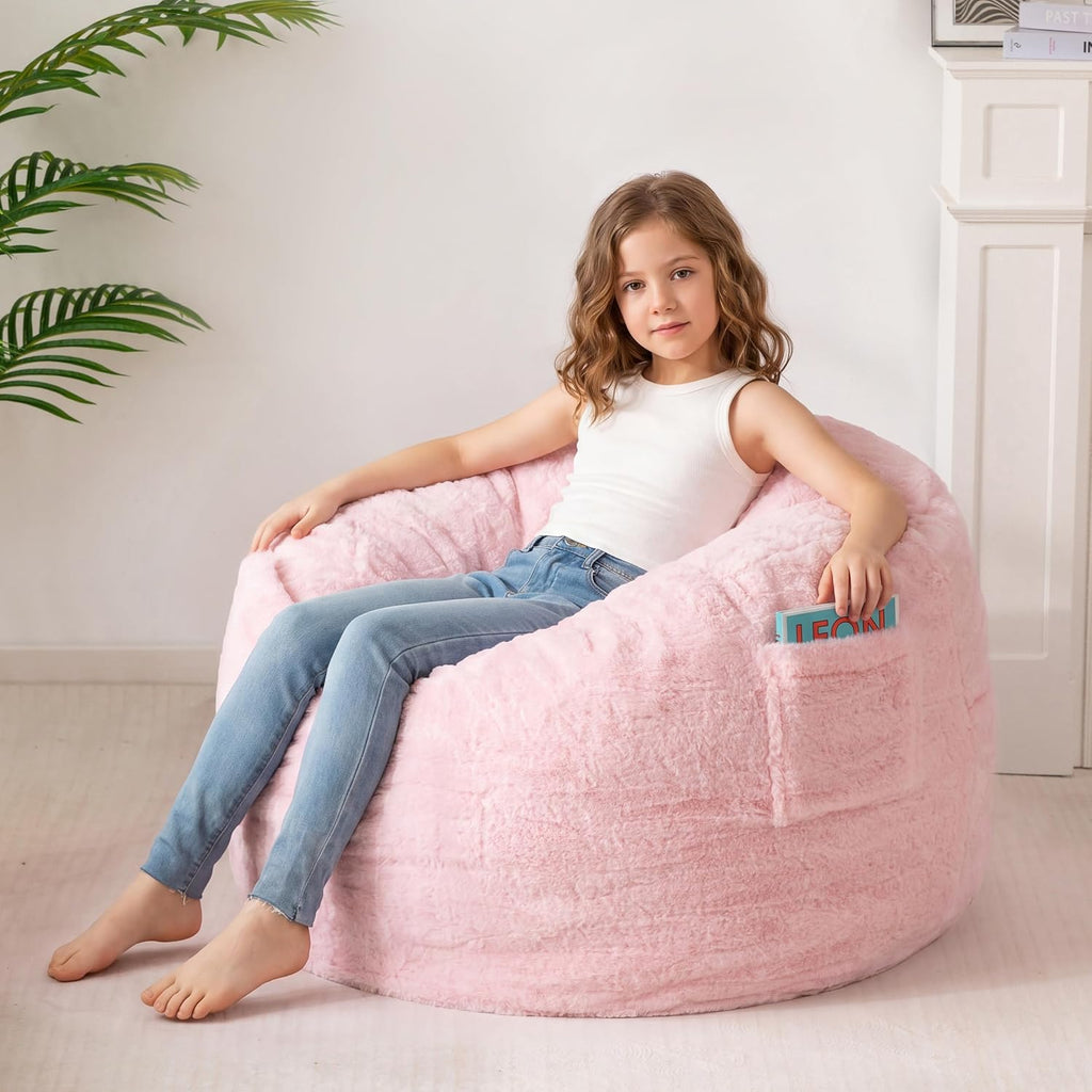 2.5FT Pink Foam Filled Bean Bag Sofa