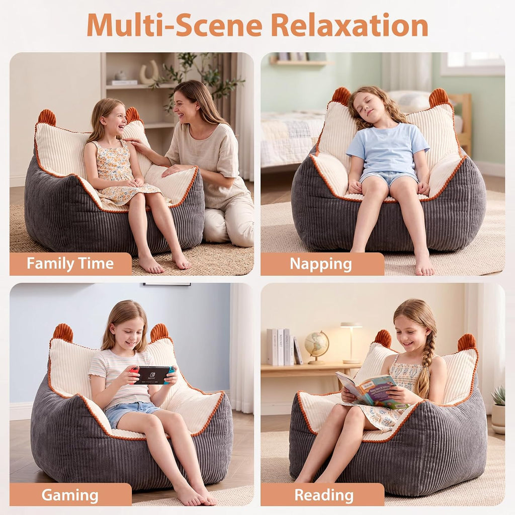 Plush Foam Filled Kids Bean Bag Chair