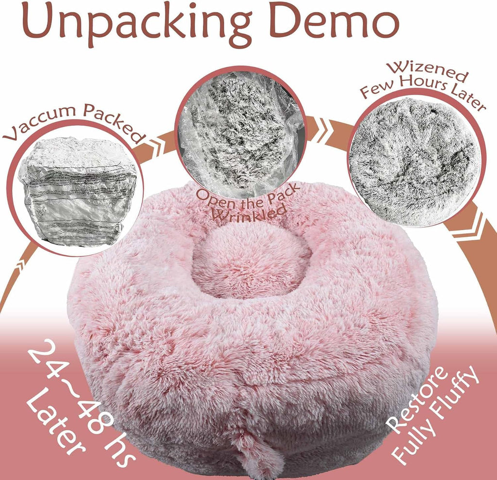 Pink Memory Foam Faux Fur Bean Bag Chair