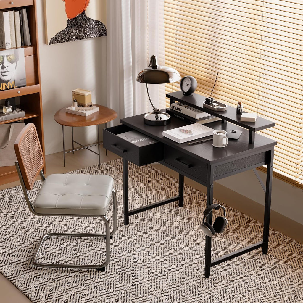 32" Computer Desk With Monitor Stand & 2 Drawers