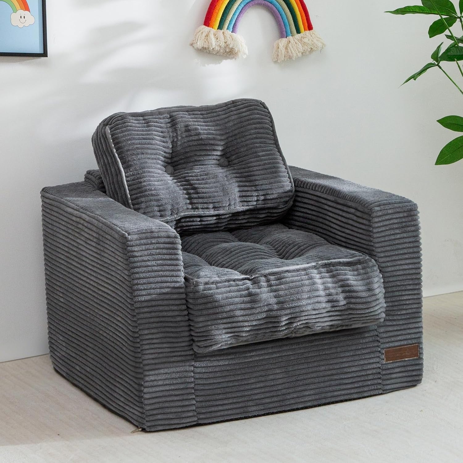 Dark Grey Cloud Shaped Kids Bean Bag Sofa